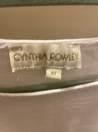 CYNTHIA ROWLEY White Linen Blouse, size M-RSV|93945