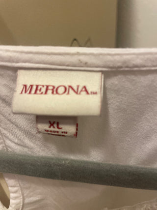 MERONA Lace White Blouse, size XL-RSV|93973