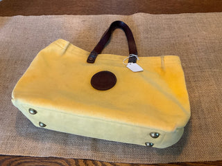 Just Campagne yellow cloth and leather handmade tote France  MTS|95232