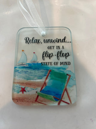 Relax, unwind glass ornament|95428