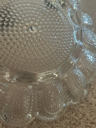 VTG Indiana Glass deviled egg plate, thick hobnail glass|96843