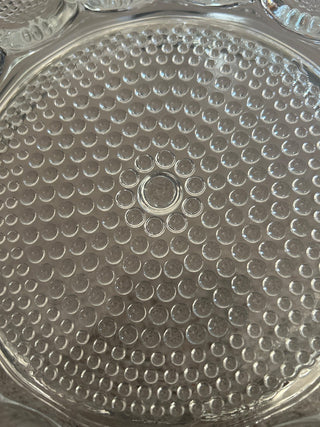 VTG Indiana Glass deviled egg plate, thick hobnail glass|96844