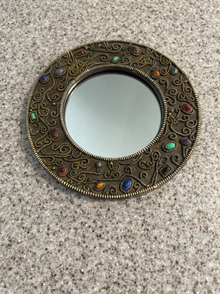 Small beaded accent mirror|98914