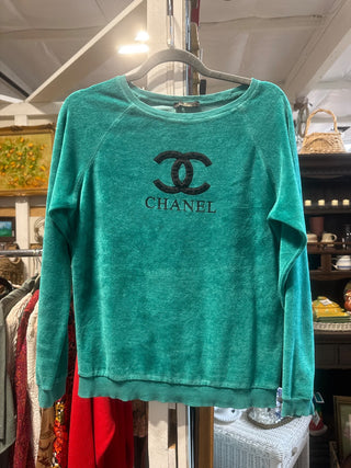 "Chanel" vintage bootleg velour sweatshirt|100952