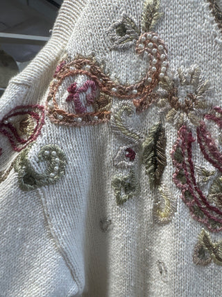 90s beaded floral cardigan Heirloom Collectibles|100957