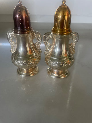 Vtg.Silver Plated Salt7Pepper Shakers -RSV|103542