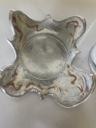 Hand Made Ceramic Mug w Saucer, Ruffled Rim-RSV|103554