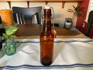 Vint amber glass French Beer Bottle 11" MTS|106584
