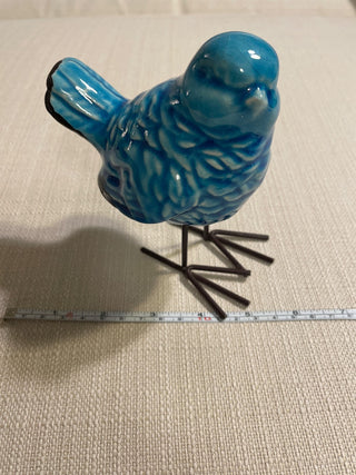 Decorative bird, blue color  with legs RSV|110033