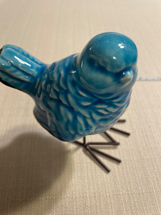 Decorative bird, blue color  with legs RSV|110034
