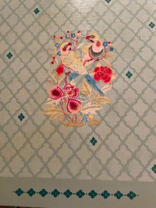 Decorative table with hand painted birds , RSV|111344