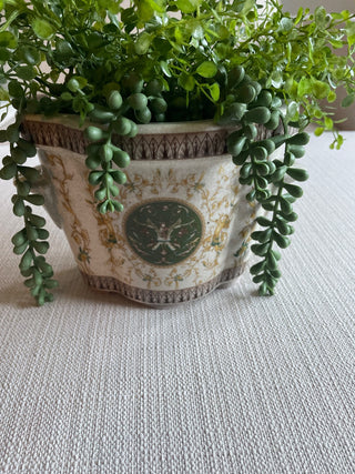 Vintage Planter with green foliage RSV|111835