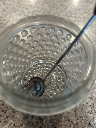 Hobnail glass jelly jar w/ spoon|112108