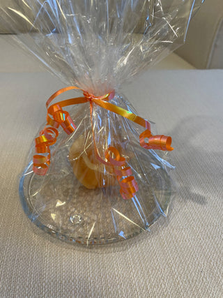 Rose candle  glass plate  cellophane RSV|112796