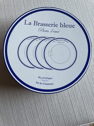 La Brasserie bleue paris set 4 plates new. RSV|113888