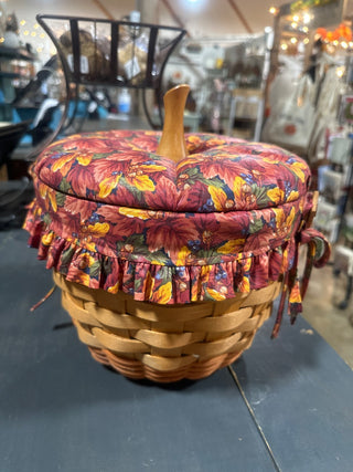 Large Longaberger Pumpkin Hostess Basket w/Lid RCD|114575