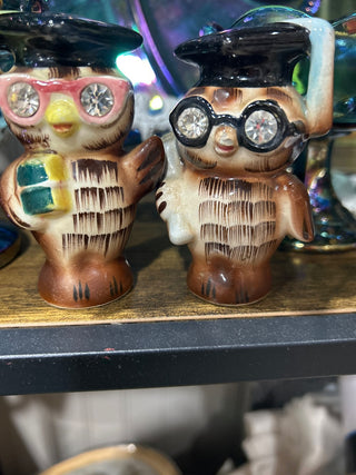 Vintage LEFTON Wise Owl Salt&Pepper Shakers-RSV|116284