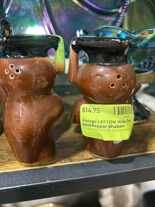 Vintage LEFTON Wise Owl Salt&Pepper Shakers-RSV|116285