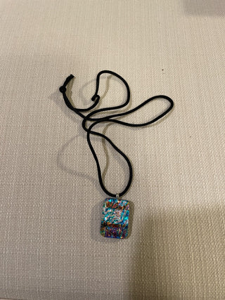 Dichroic Glass Jewelry Pendant, signed, and dated RSV|117791