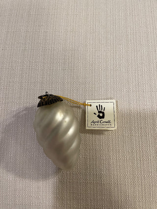 White glass ornament April Cornell handcraft RSV|118219