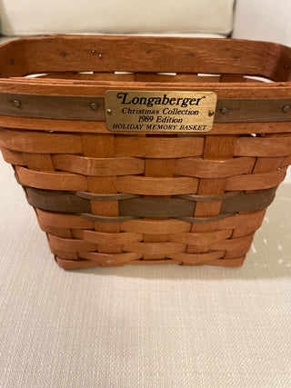 Longaberger Christmas collection holiday memory basket 1989 RSV|119559