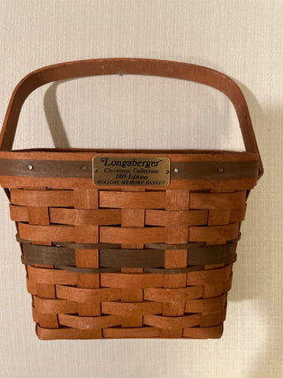 Longaberger Christmas collection holiday memory basket 1989 RSV|119560