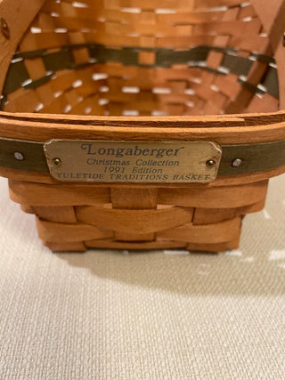 Longaberger Christmas collection 1991 Yule tide traditions basket  RSV|119570