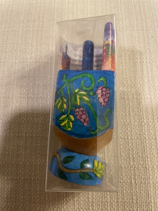 Yair Emanuel Small Dreidel and Stand hand painted  RSV|119581