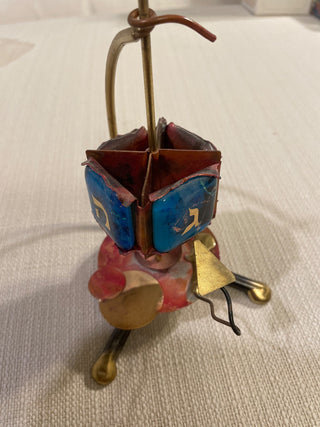 GARY ROSENTHAL JUDAICA  DREIDEL METAL AND GLASS ENAMEL SCULPTURE  RSV|119585