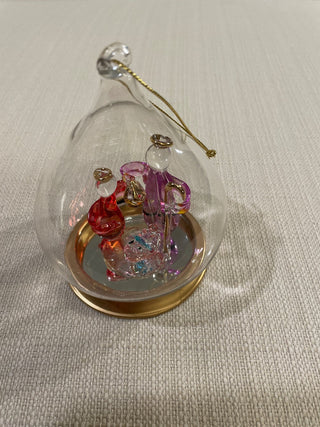 Vintage Glass Nativity Ornament with Glass Figures, Jesus, Mary, & Joseph, 4.75" RSV|122431