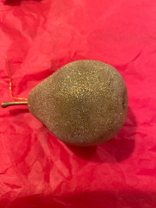 Gold pear fruit ornament|123317