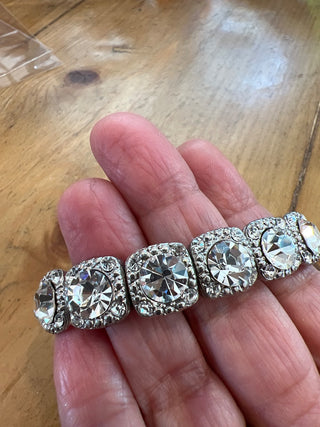 Silver Rhinestone slider Bracelet MTS|124046