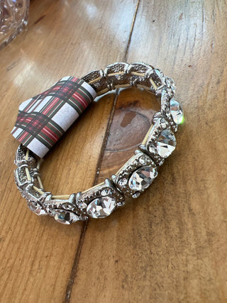 Silver Rhinestone slider Bracelet MTS|124047