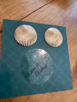 Gold Shell clip-ons 80s MTS|124076