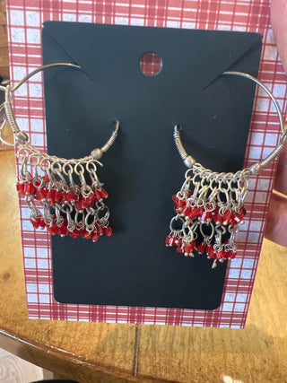 Sterling Silver Beaded Hoops MTS|124264