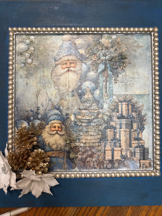 Blue Vintage Santa Picture|124450