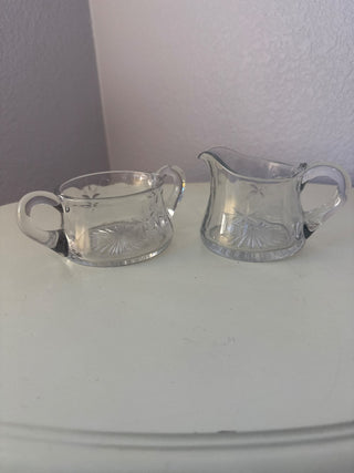 Crystal creamer and sugar bowl set|124542