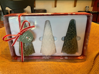 Boxed Xmas Tree Candle set of 3 MTS|125400