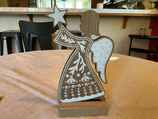 Painted Wood Angel 11” MTS|125467