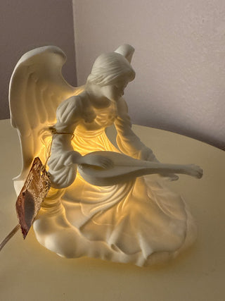 Vintage angel playing harp ceramic lamp  Rcd|126694