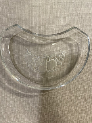 VAL ST LAMBERT Crystal BRUSSELS Pattern 7 5/8" CRESCENT  salad/fruit plate RSV|127704