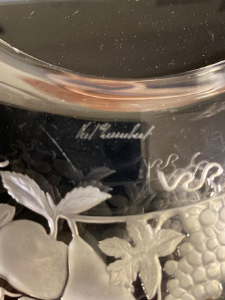 VAL ST LAMBERT Crystal BRUSSELS Pattern 7 5/8" CRESCENT  salad/fruit plate RSV|127716