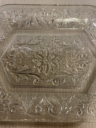 Vintage Indiana Glass Tiara clear depression glass trinket tray  RSV|127718