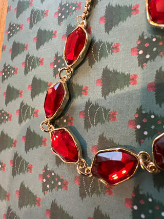 Gold/ Red Crystal Bracelet MTS|127841