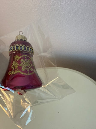 Vintage burgundy pink beep glass  ornament RCD|129756