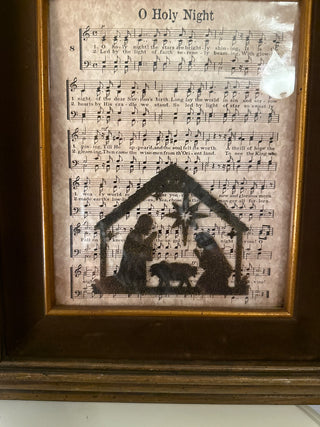 Vintage frame with O holy night and manger RCD|130553