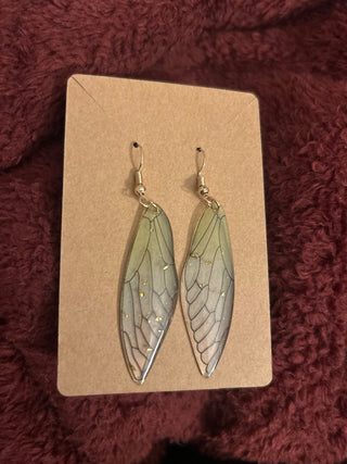 Vintage wing earrings with gold specs  MTS|130909