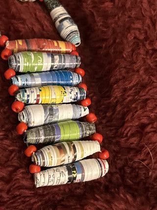 Handmade necklace made of magazines MTS|130964