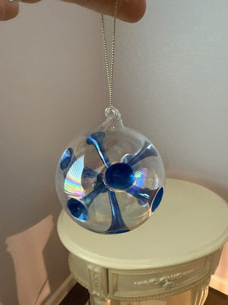 Vintage blue and clear ornament Rcd|138287