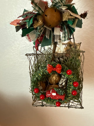 Rustic vintage Christmas decor truck wire purse  RCD|138296